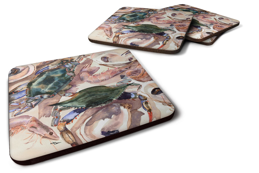 Crab Foam Coasters Set of 4 Cup Coasters for Indoor Outdoor, Tabletop Protection, Anti Slip, Mouse pad Material