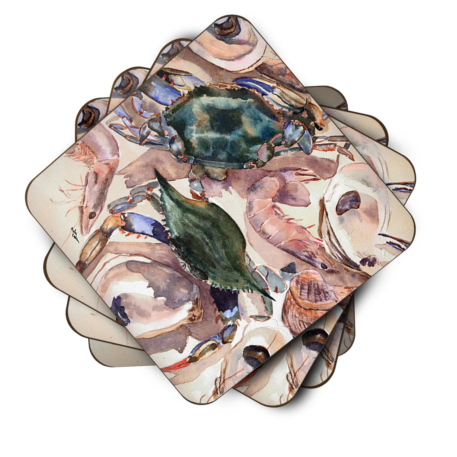 Crab Foam Coasters Set of 4 Cup Coasters for Indoor Outdoor, Tabletop Protection, Anti Slip, Mouse pad Material