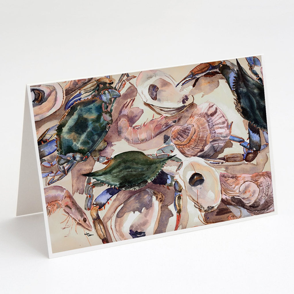 Crab Greeting Cards Pack of 8 Blank Cards with Envelopes Whimsical A7 Size 5x7