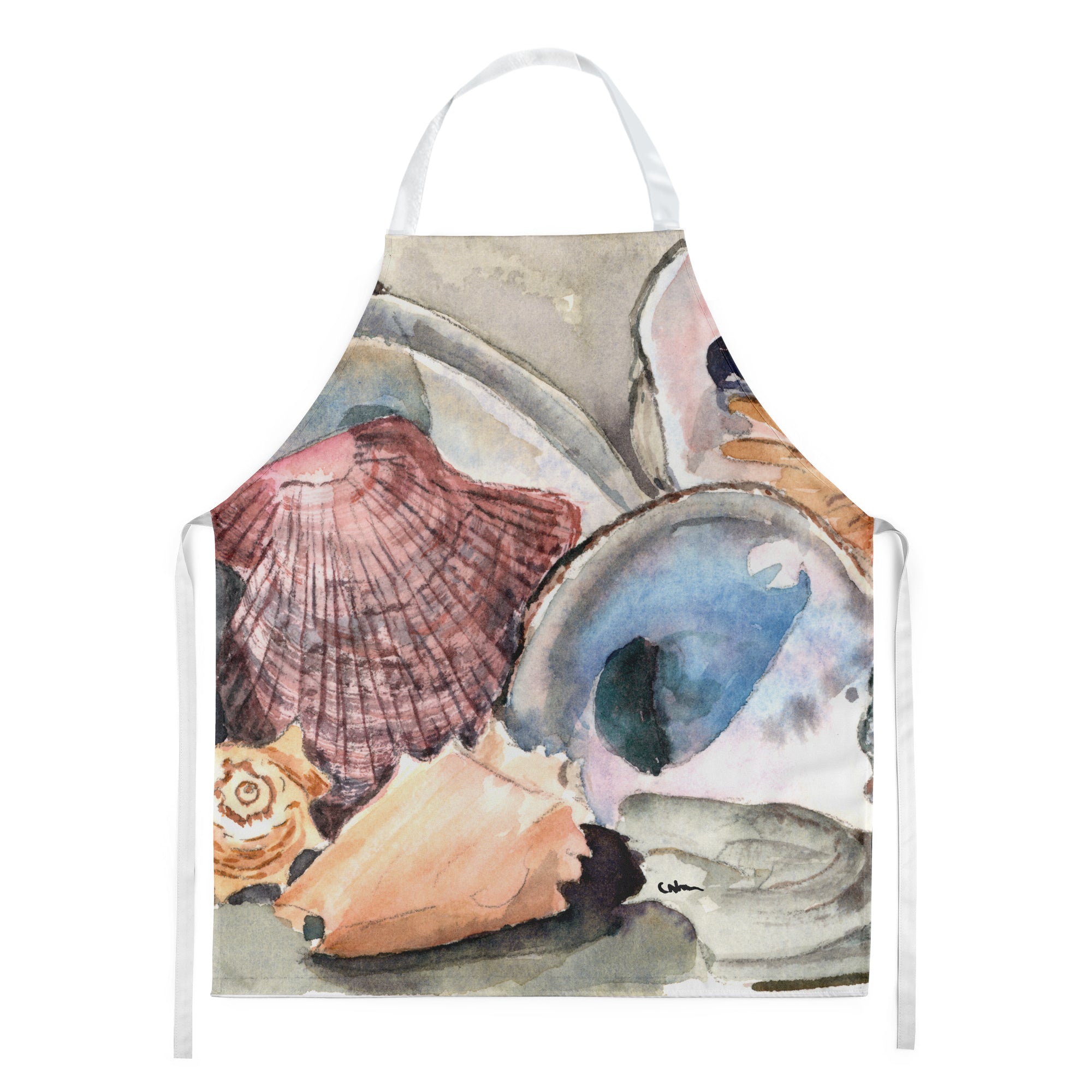 Sea Shells Apron Cooking Kitchen Server Baking Crafts Gardening for Adult Women Men, Unisex, Large, Multicolor