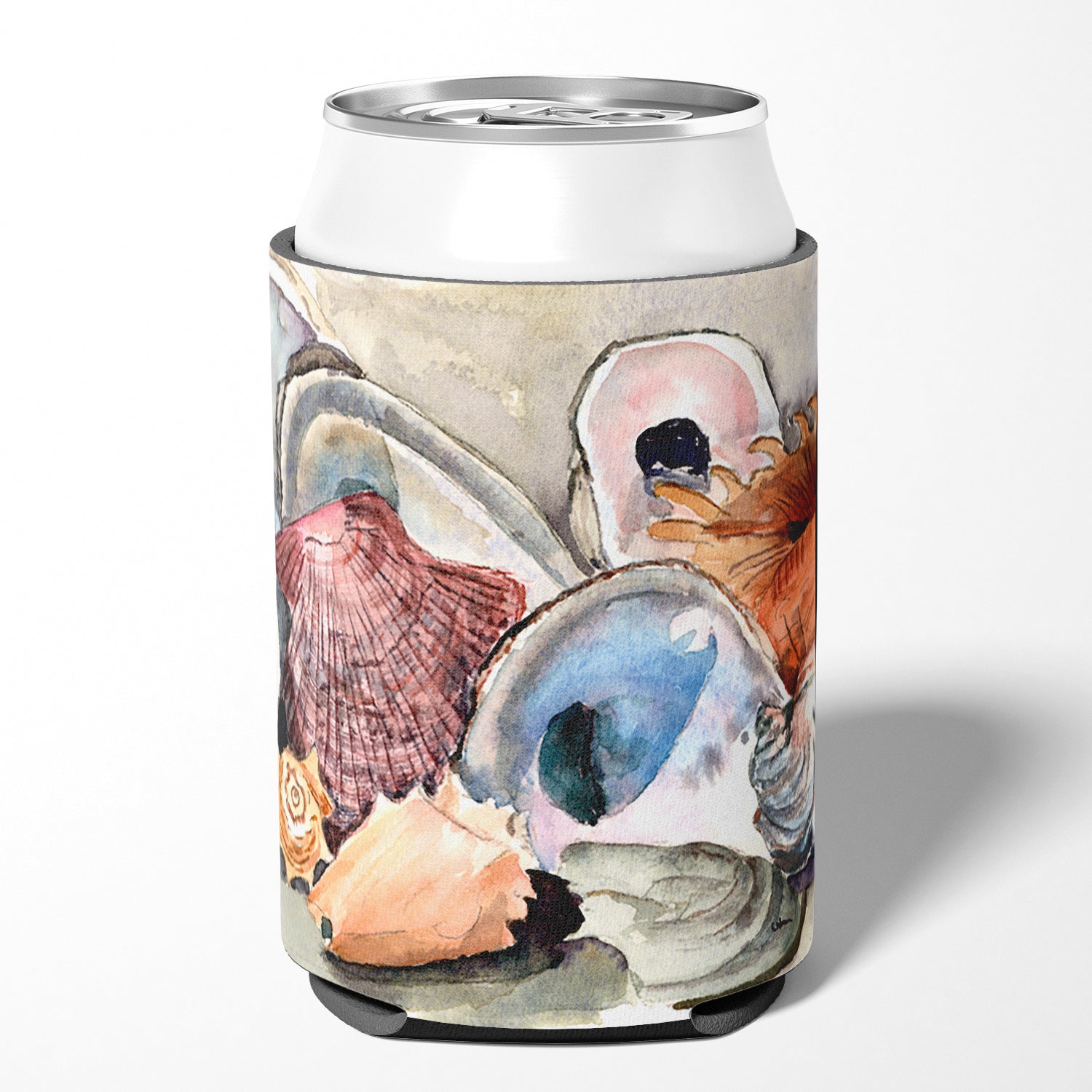 Sea Shells Can or Bottle Hugger Cooler Sleeve for Standard 12 oz Cans, Insulated Foam Beer & Soda Can Hugger Reusable