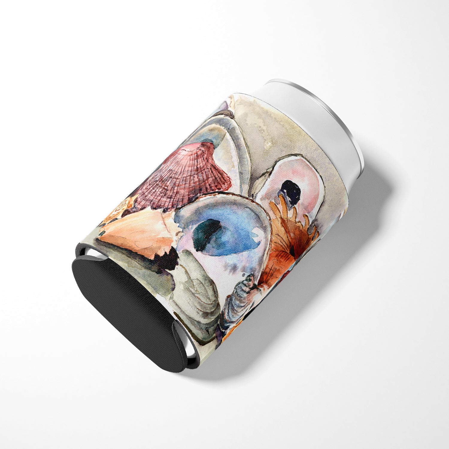 Sea Shells Can or Bottle Hugger Cooler Sleeve for Standard 12 oz Cans, Insulated Foam Beer & Soda Can Hugger Reusable