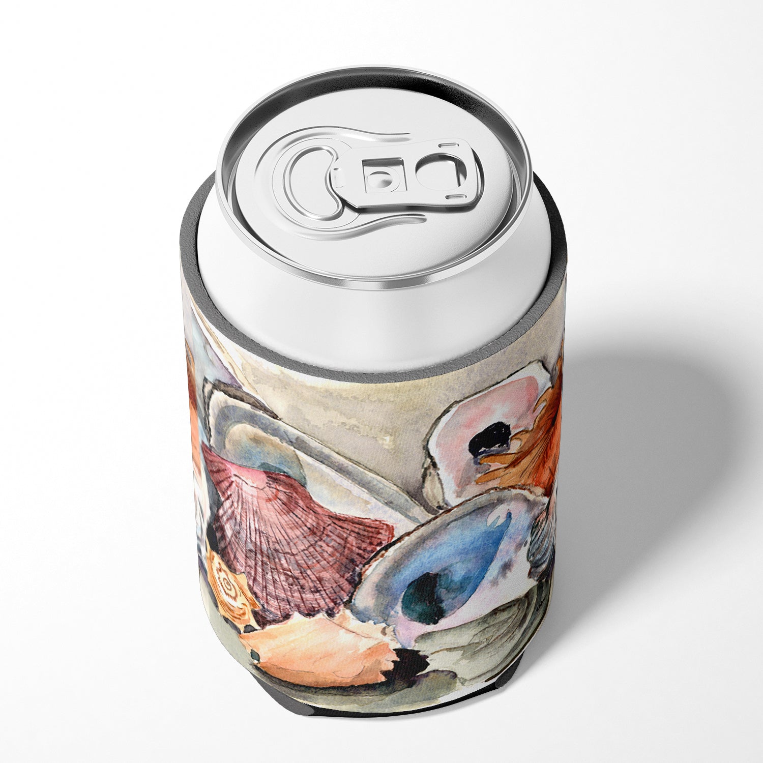 Sea Shells Can or Bottle Hugger Cooler Sleeve for Standard 12 oz Cans, Insulated Foam Beer & Soda Can Hugger Reusable