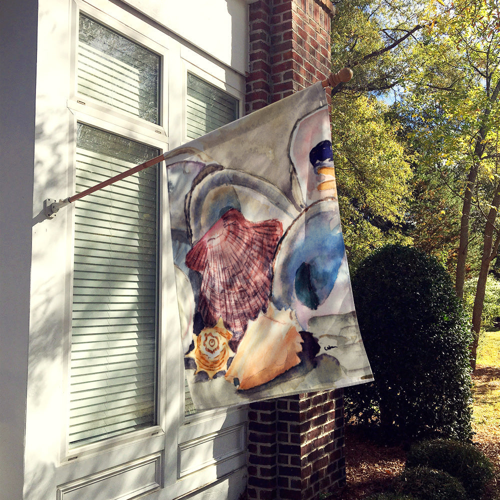 Sea Shells House Flag 28x40 Porch Sleeve Pole Decorative Outside Yard Banner Artwork Wall Hanging, Polyester