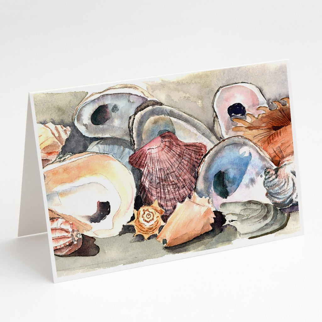 Sea Shells Greeting Cards Pack of 8 Blank Cards with Envelopes Whimsical A7 Size 5x7