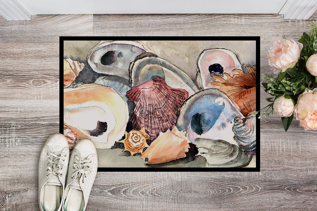 Sea Shells Doormat Indoor Outdoor 24H X 36W Front Door Mat Rugs for Entryway, Non Slip Washable Low Pile,