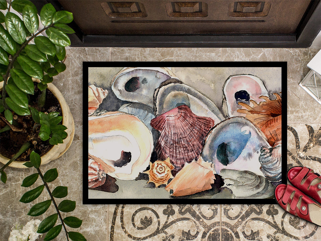 Sea Shells Doormat Indoor Outdoor 24H X 36W Front Door Mat Rugs for Entryway, Non Slip Washable Low Pile,