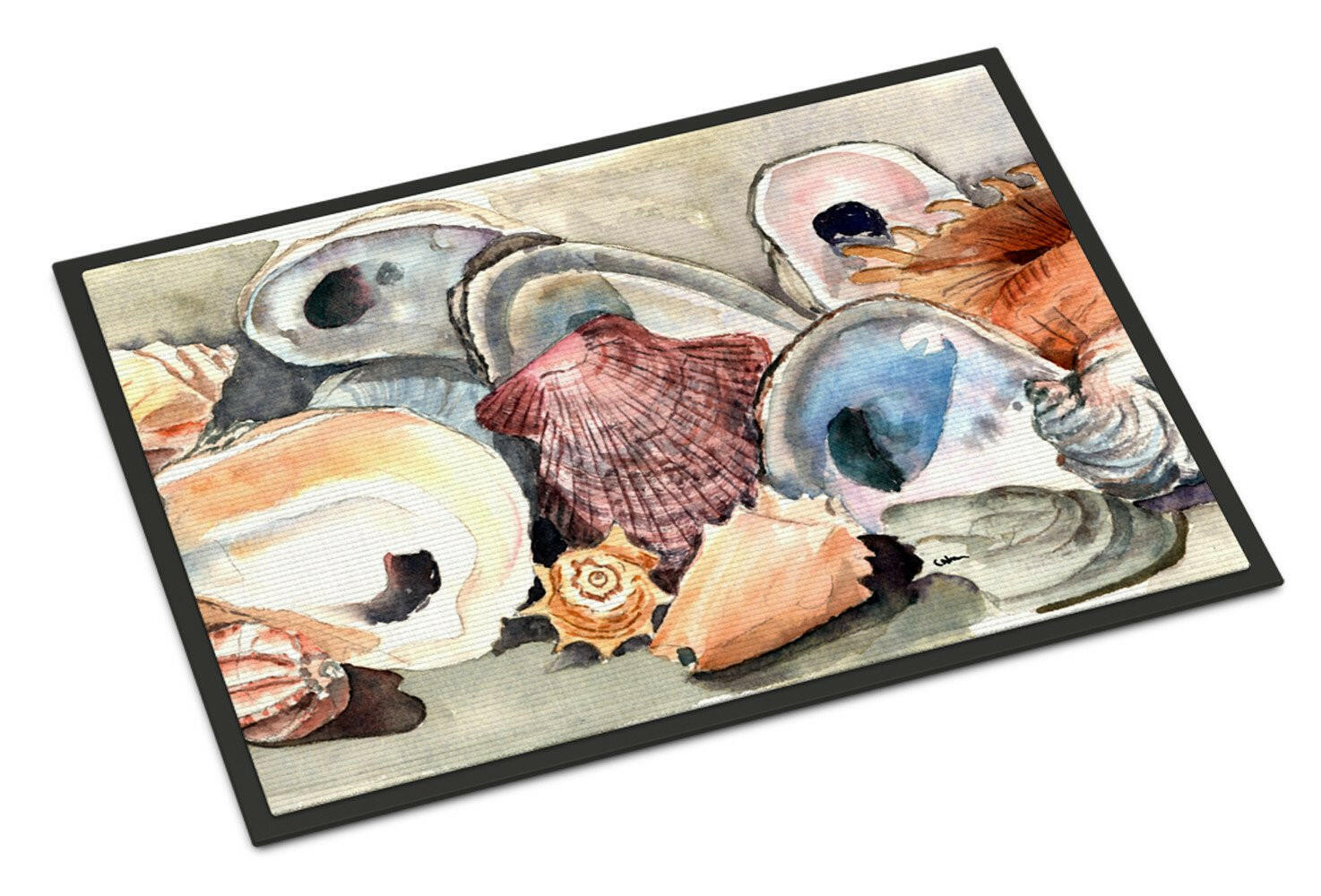Sea Shells Doormat Indoor Outdoor 18H X 27W Front Door Mat Rugs for Entryway, Non Slip Washable