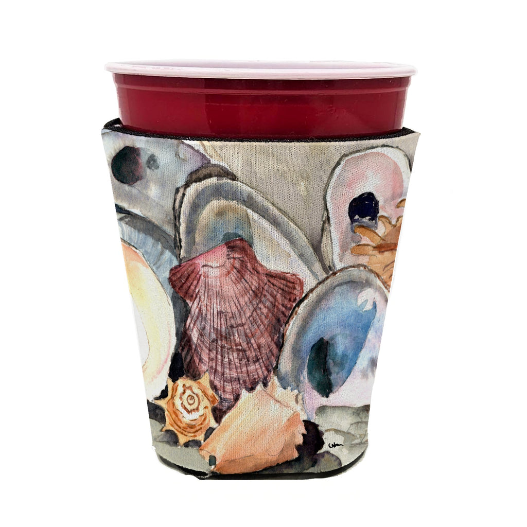 Sea Shells Red Cup Hugger Sleeve for 16–22 oz Party Cups, Insulated Foam Drink Holder for Iced Coffee, Tailgate & BBQ Reusable