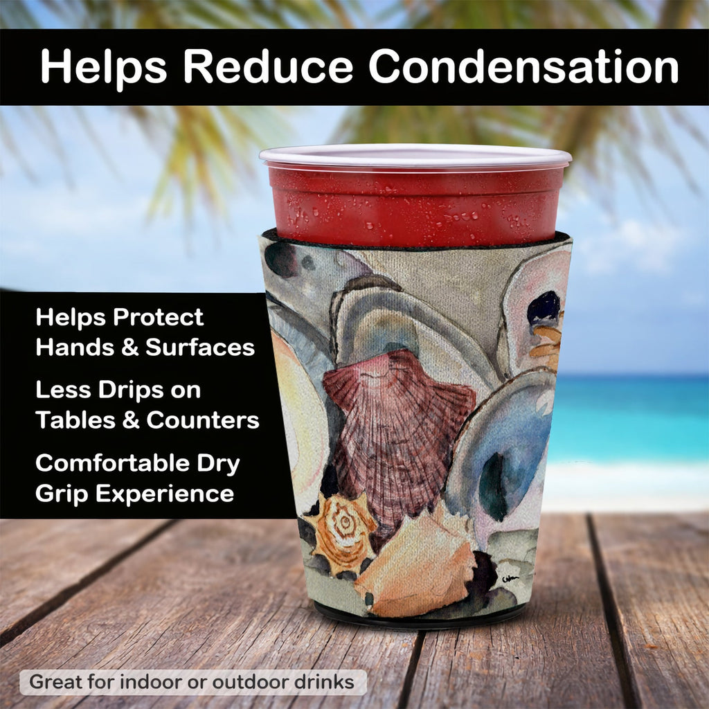 Sea Shells Red Cup Hugger Sleeve for 16–22 oz Party Cups, Insulated Foam Drink Holder for Iced Coffee, Tailgate & BBQ Reusable
