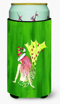 Christmas Mermaid in Lights Tall Boy Hugger Can Cooler Sleeve Machine Washable Drink Collapsible Insulator Beverage Insulated Holder