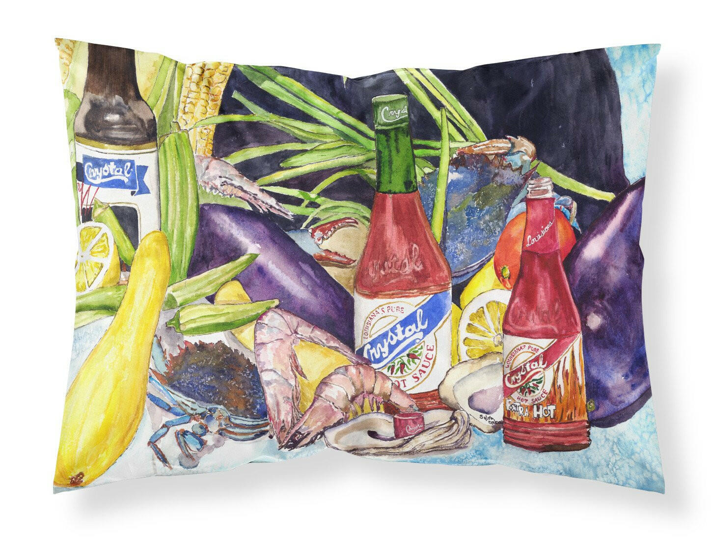 Crystal Hot Sauce with Seafood Standard Pillowcase Lightweight Super Soft Easy Care Decorative Artwork Pillowcase, Standard
