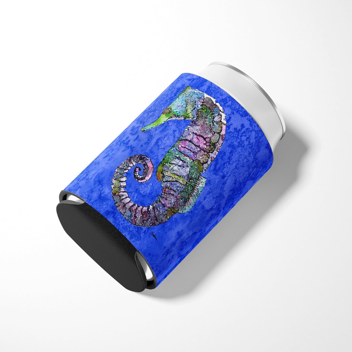 Seahorse Can or Bottle Hugger Cooler Sleeve for Standard 12 oz Cans, Insulated Foam Beer & Soda Can Hugger Reusable