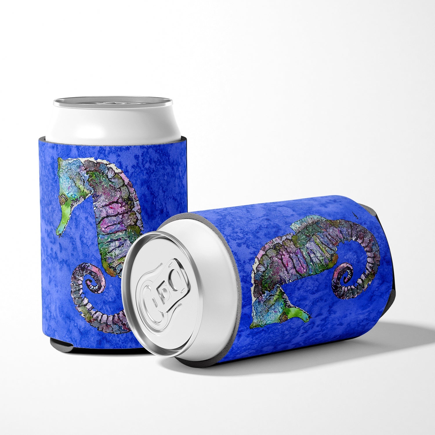 Seahorse Can or Bottle Hugger Cooler Sleeve for Standard 12 oz Cans, Insulated Foam Beer & Soda Can Hugger Reusable