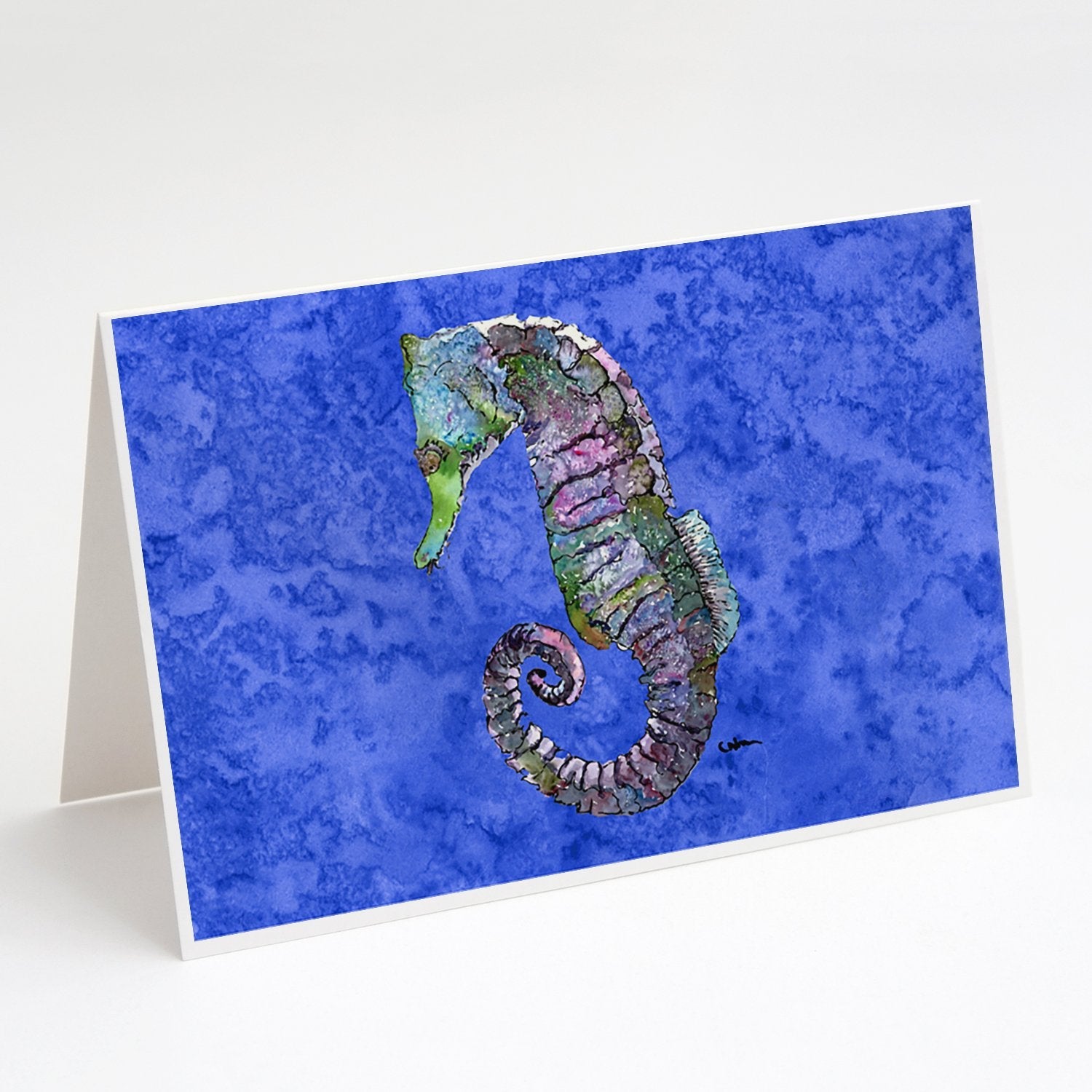 Seahorse Greeting Cards Pack of 8 Blank Cards with Envelopes Whimsical A7 Size 5x7