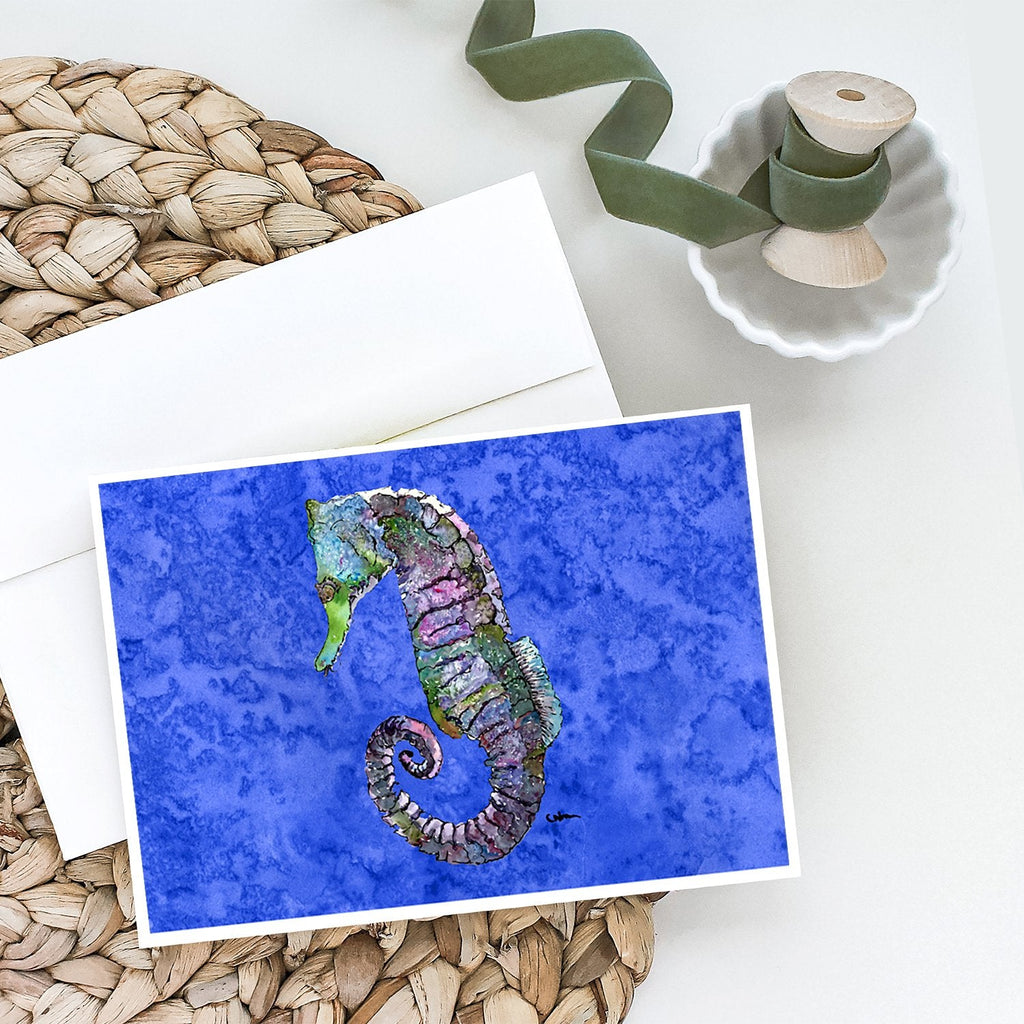 Seahorse Greeting Cards Pack of 8 Blank Cards with Envelopes Whimsical A7 Size 5x7