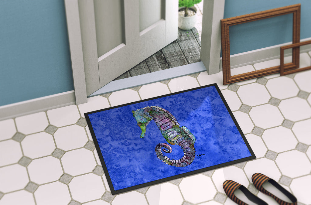 Seahorse Doormat Indoor Outdoor 24H X 36W Front Door Mat Rugs for Entryway, Non Slip Washable Low Pile,