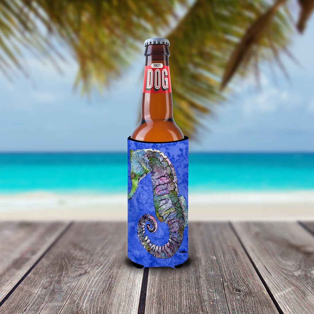 Seahorse Slim Can Hugger , Insulated Foam Hugger for 12 oz Slim Cans, Beer Bottles & Water Bottles, Printed in USA