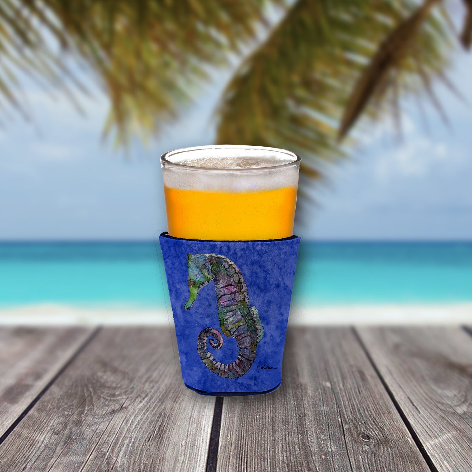 Seahorse Red Cup Hugger Sleeve for 16–22 oz Party Cups, Insulated Foam Drink Holder for Iced Coffee, Tailgate & BBQ Reusable