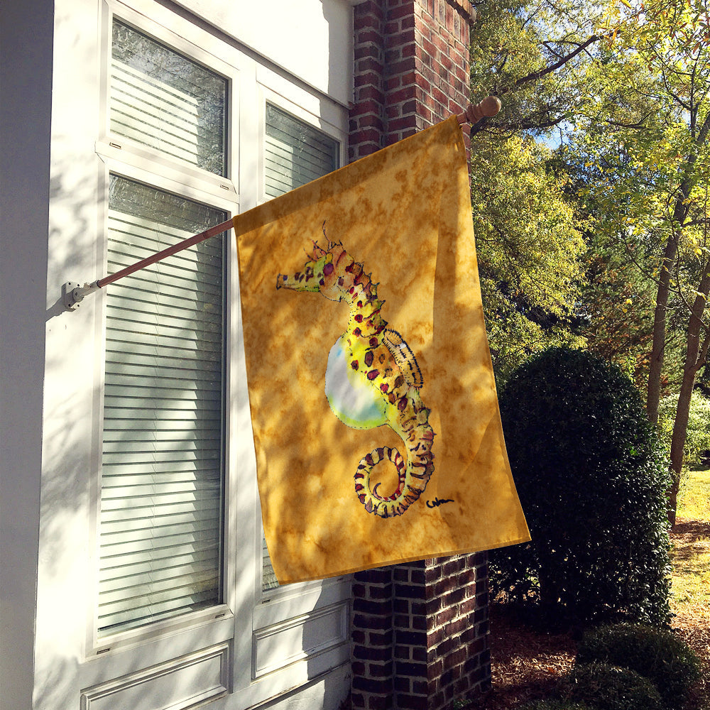 Seahorse House Flag 28x40 Porch Sleeve Pole Decorative Outside Yard Banner Artwork Wall Hanging, Polyester
