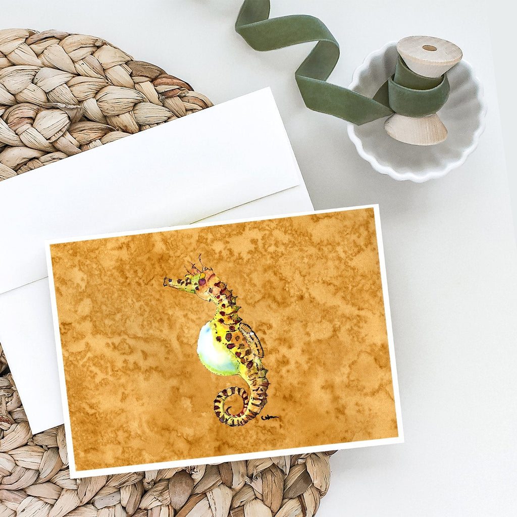 Seahorse Greeting Cards Pack of 8 Blank Cards with Envelopes Whimsical A7 Size 5x7