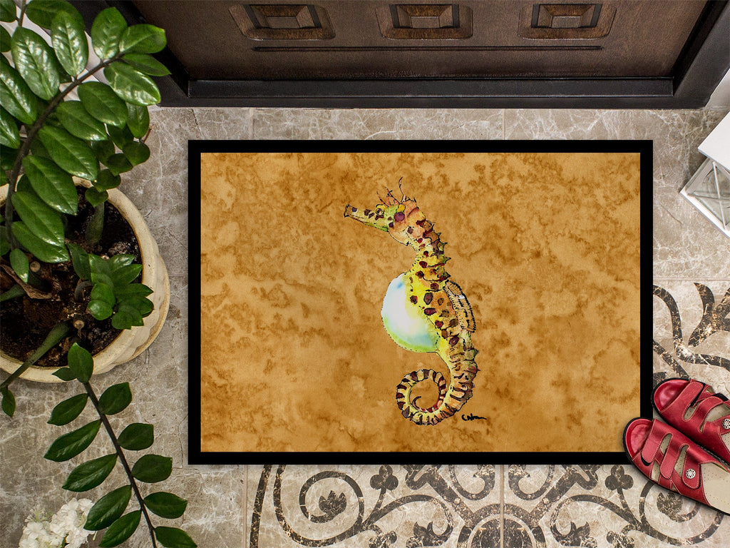 Seahorse Doormat Indoor Outdoor 24H X 36W Front Door Mat Rugs for Entryway, Non Slip Washable Low Pile,