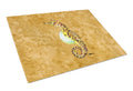 Seahorse Cutting Board Tempered Glass Kitchen Cutting Surface, Heat Resistant Chopping, Non-Slip Feet, Food Prep & Serving