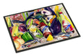 Crystal Hot Sauce with Camellia Beans and Black Skillet Doormat Indoor Outdoor 18H X 27W Front Door Mat Rugs for Entryway, Non Slip Washable