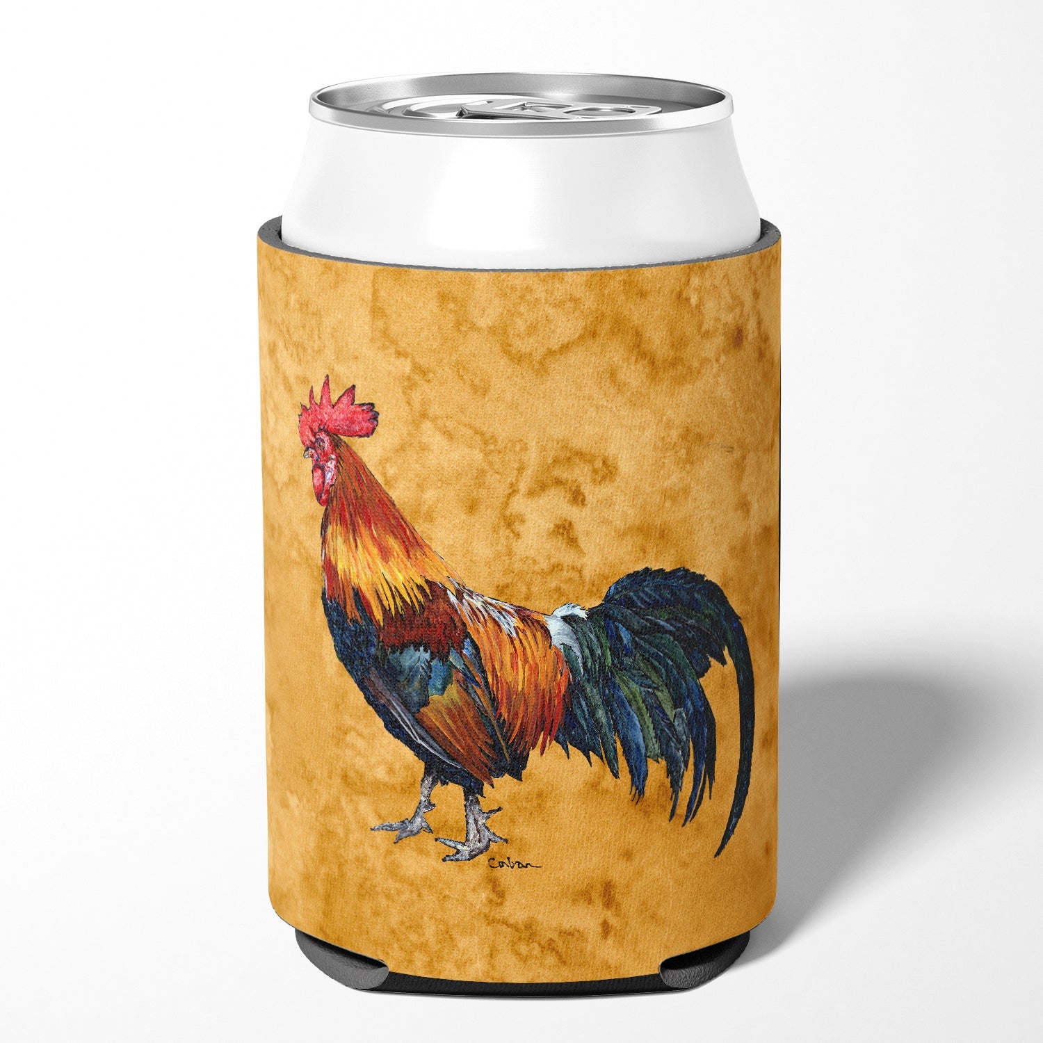 Rooster Can or Bottle Hugger Cooler Sleeve for Standard 12 oz Cans, Insulated Foam Beer & Soda Can Hugger Reusable