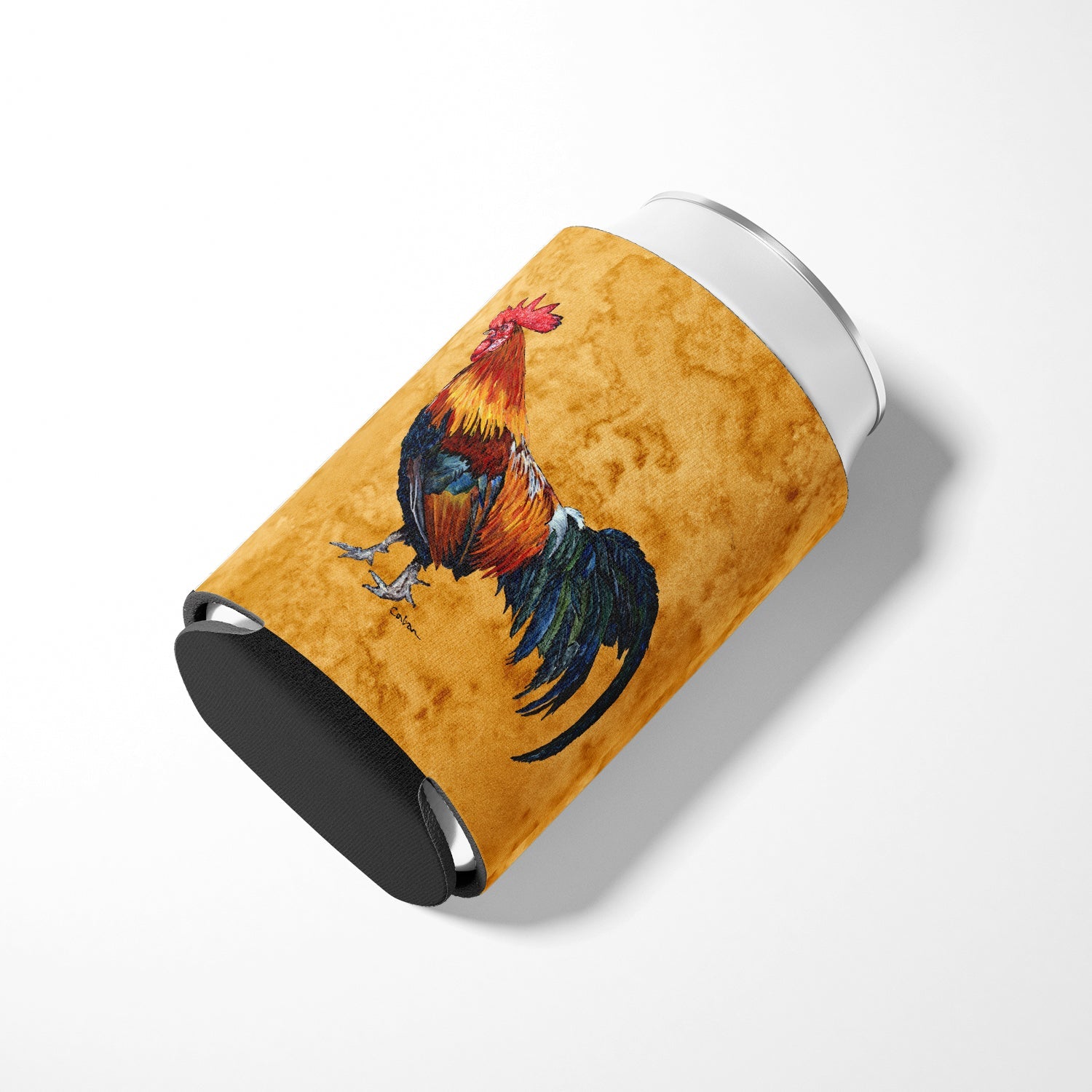 Rooster Can or Bottle Hugger Cooler Sleeve for Standard 12 oz Cans, Insulated Foam Beer & Soda Can Hugger Reusable