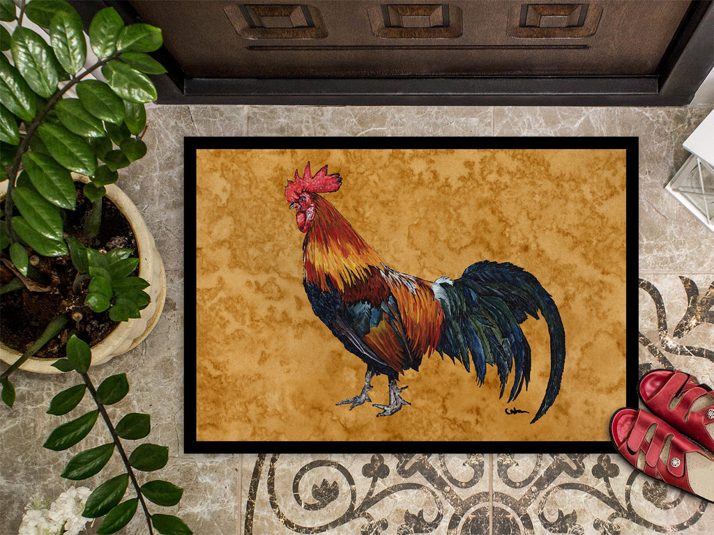 Rooster Doormat Indoor Outdoor 24H X 36W Front Door Mat Rugs for Entryway, Non Slip Washable Low Pile,