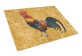 Rooster Cutting Board Tempered Glass Kitchen Cutting Surface, Heat Resistant Chopping, Non-Slip Feet, Food Prep & Serving