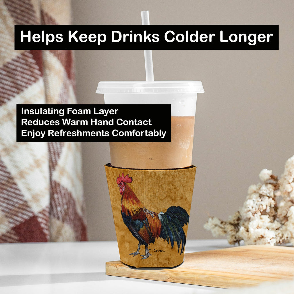 Rooster Red Cup Hugger Sleeve for 16–22 oz Party Cups, Insulated Foam Drink Holder for Iced Coffee, Tailgate & BBQ Reusable