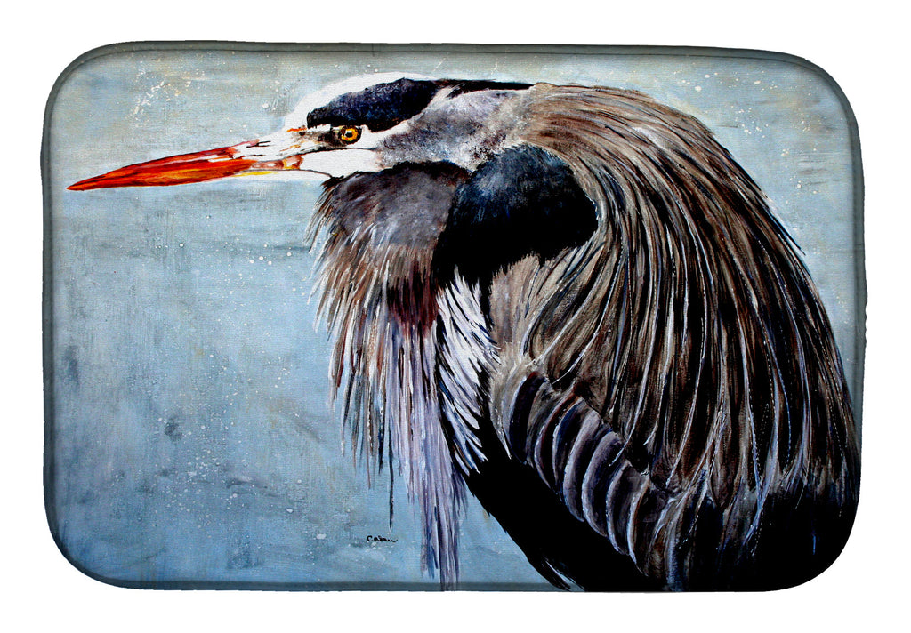 Blue Heron Dish Drying Mat Absorbent Dish Drying Mat Pad for Kitchen Counter Dish Drainer Mat for Countertop, 14 x 21", Multicolor
