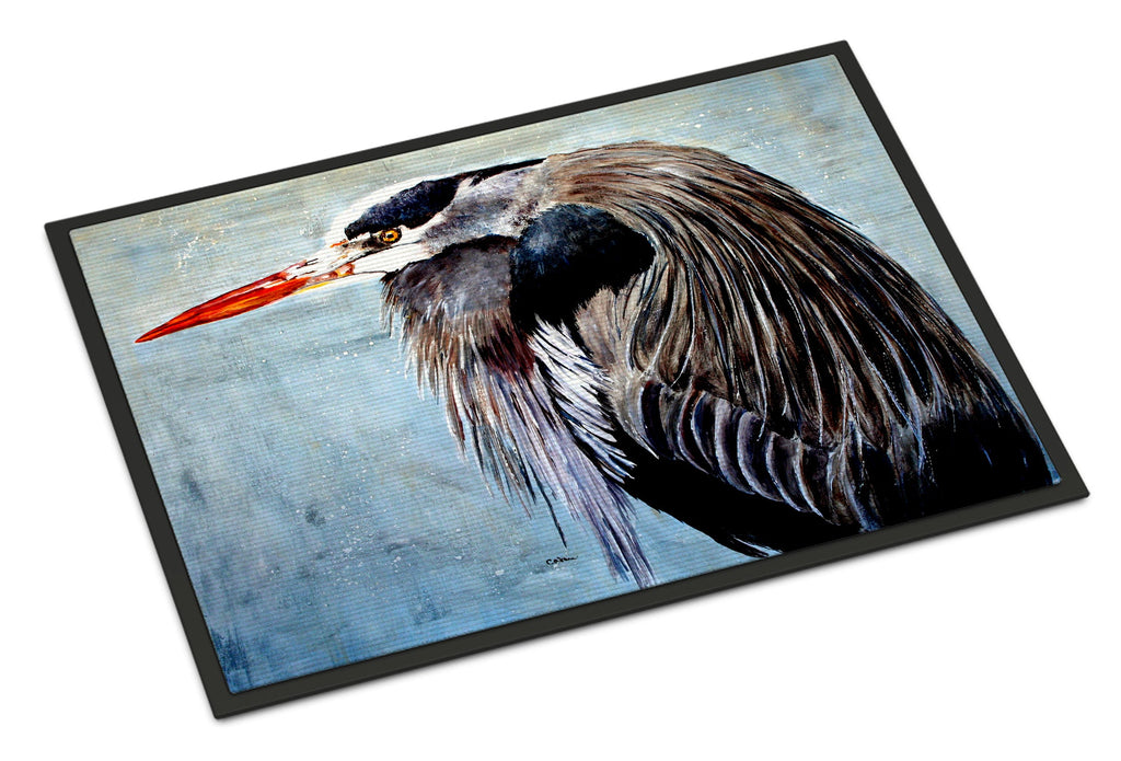 Blue Heron Doormat Indoor Outdoor 24H X 36W Front Door Mat Rugs for Entryway, Non Slip Washable Low Pile,