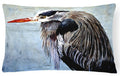 Blue Heron Decorative Throw Pillow 12x16 Indoor Outdoor Accent Cushion, Fabric Cover with Insert for Sofa, Bed, Porch & Living Room