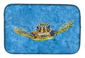 Turtle Dish Drying Mat Absorbent Dish Drying Mat Pad for Kitchen Counter Dish Drainer Mat for Countertop, 14 x 21", Multicolor