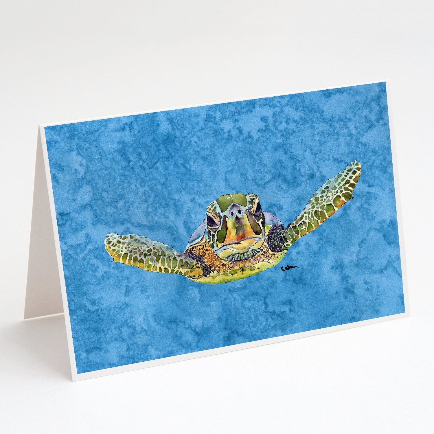 Turtle Greeting Cards Pack of 8 Blank Cards with Envelopes Whimsical A7 Size 5x7