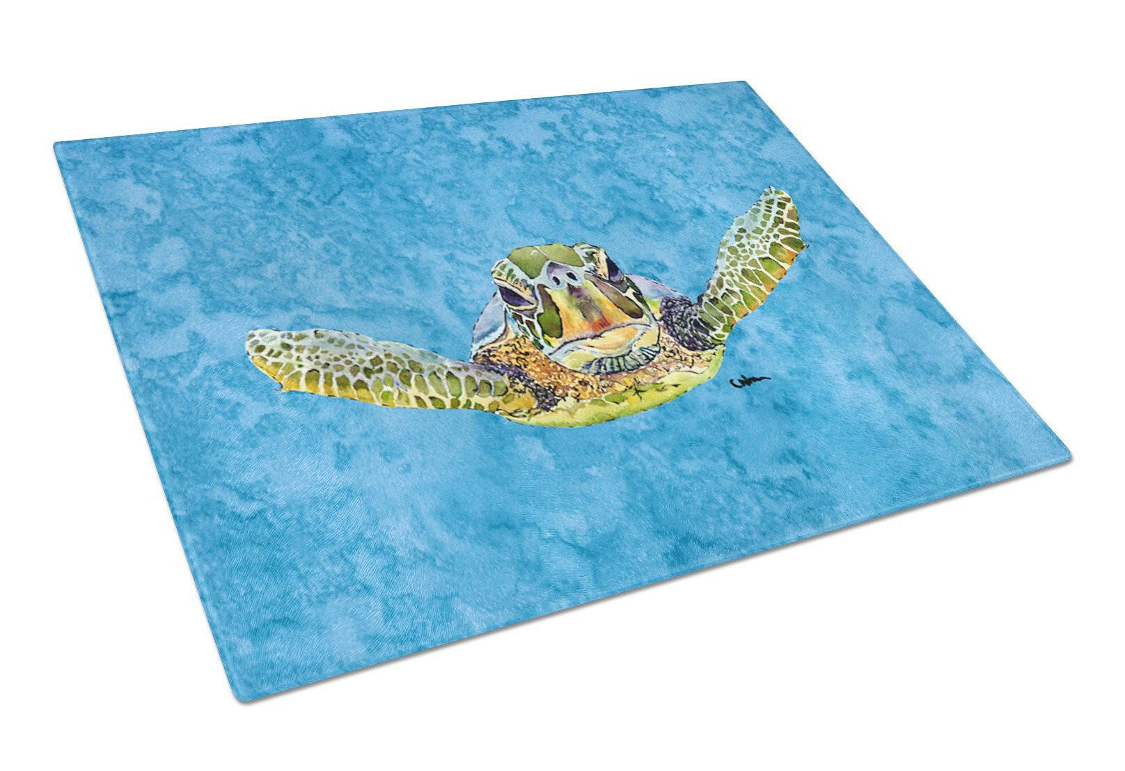 Turtle Cutting Board Tempered Glass Kitchen Cutting Surface, Heat Resistant Chopping, Non-Slip Feet, Food Prep & Serving