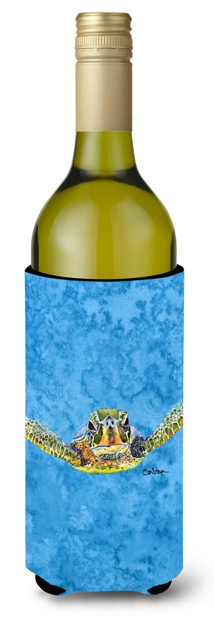 Turtle Wine Bottle Hugger Gift Sleeve for Standard 750 ml Bottles, Insulated Reusable Also Fits Mini Shot & Pint Bottles