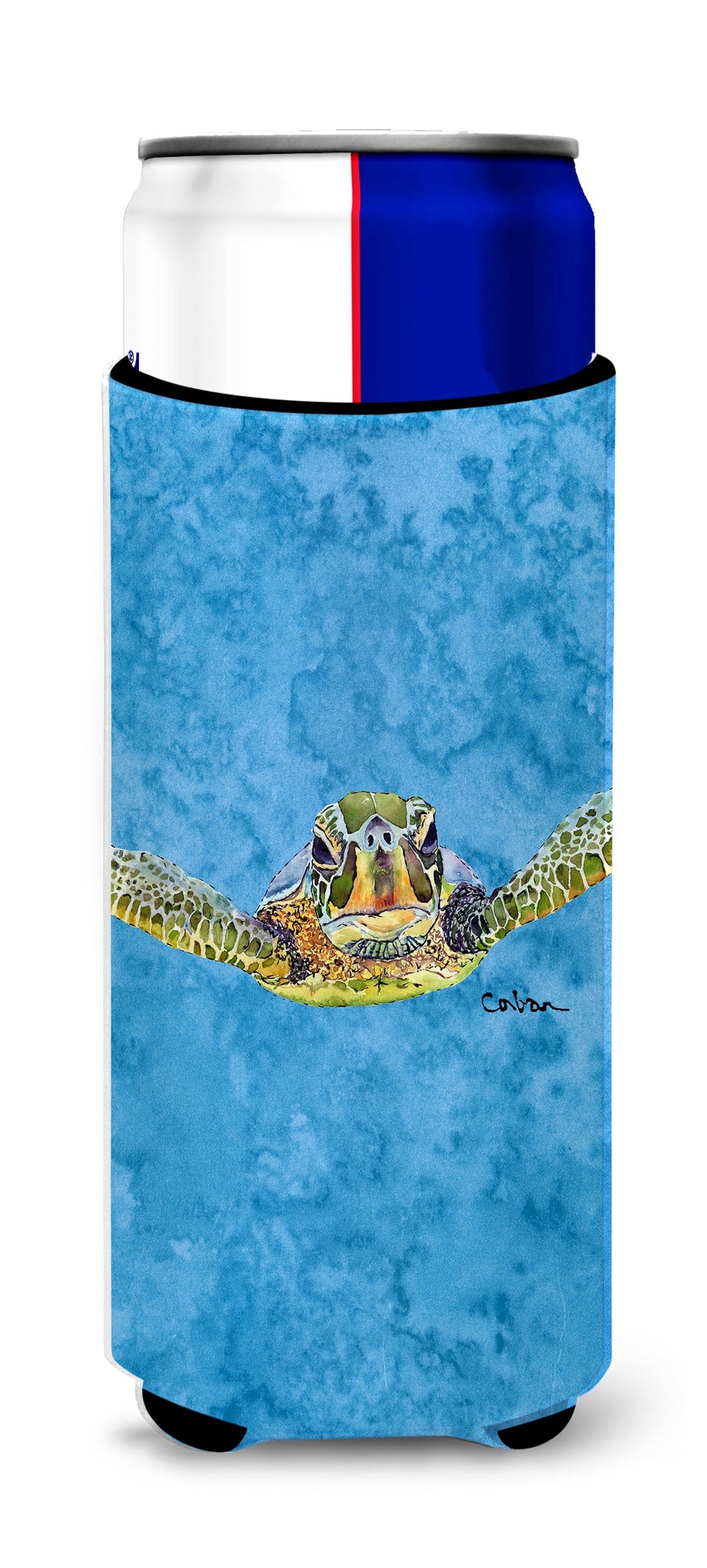 Turtle Slim Can Hugger , Insulated Foam Hugger for 12 oz Slim Cans, Beer Bottles & Water Bottles, Printed in USA