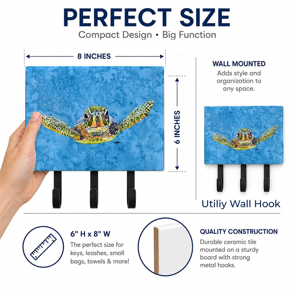 Turtle Leash or Key Holder Wall Hooks, Coat Rack Wall Mount, for Hanging Keys, Towels, Aprons, Leashes