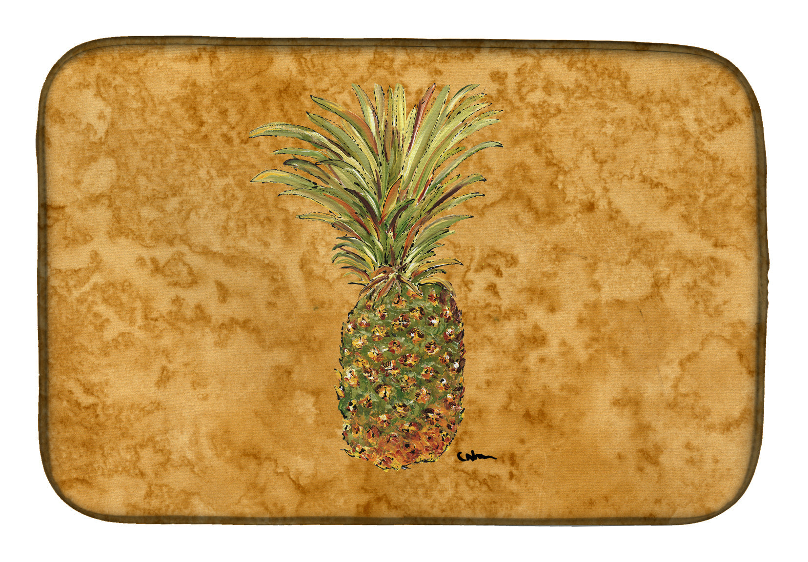 Pineapple Dish Drying Mat Absorbent Dish Drying Mat Pad for Kitchen Counter Dish Drainer Mat for Countertop, 14 x 21", Multicolor