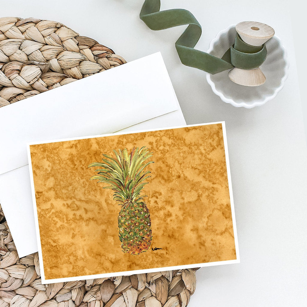 Pineapple Greeting Cards Pack of 8 Blank Cards with Envelopes Whimsical A7 Size 5x7
