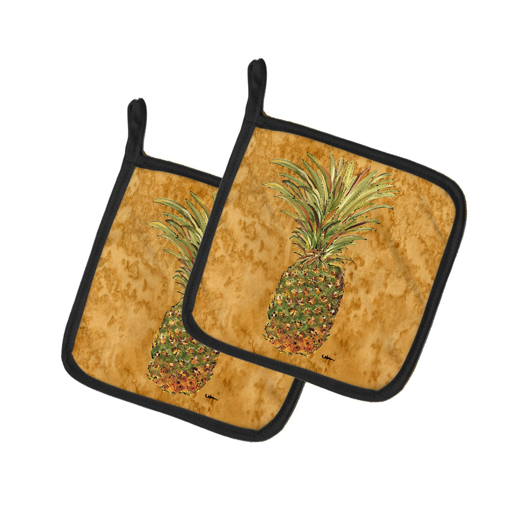 Pineapple Pot Holder Set of 2 Heat Resistant Quilted Hot Pads 7.5 x 7.5 Inch, Insulated Kitchen Trivets for Cooking & Baking