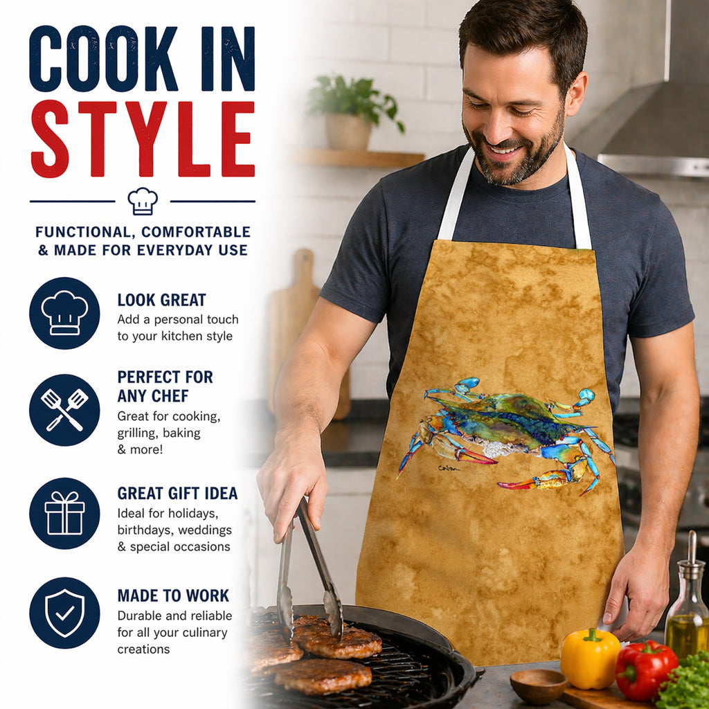 Crab Apron Cooking Kitchen Server Baking Crafts Gardening for Adult Women Men, Unisex, Large, Multicolor