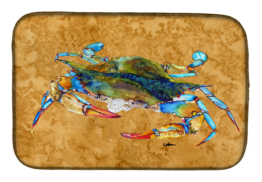 Crab Dish Drying Mat Absorbent Dish Drying Mat Pad for Kitchen Counter Dish Drainer Mat for Countertop, 14 x 21", Multicolor