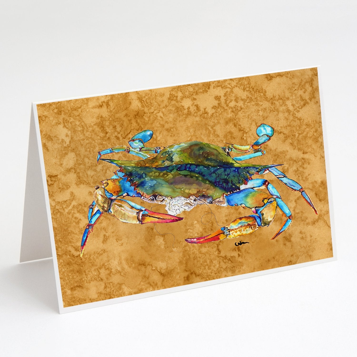 Crab Greeting Cards Pack of 8 Blank Cards with Envelopes Whimsical A7 Size 5x7