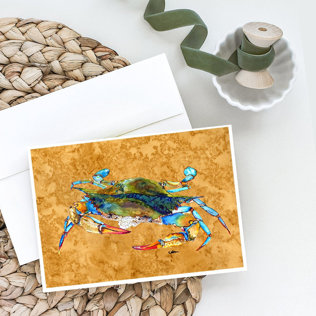 Crab Greeting Cards Pack of 8 Blank Cards with Envelopes Whimsical A7 Size 5x7