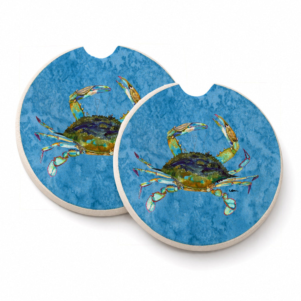 Crab Set of 2 Cup Holder Car Coasters Absorbent Round Sandstone Coasters Gifts for Men or Women, 2.5, Multicolor